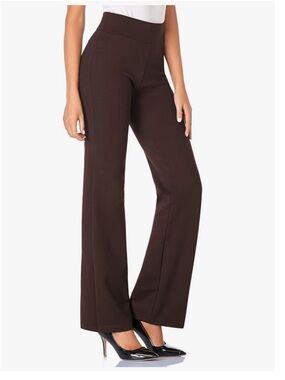 Women's Bootcut Ponte Pants in Dark Brown - Sleek Flare Fit